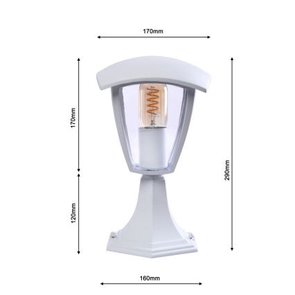 Utomhuslampa FOX 1xE27/40W/230V IP44 vit