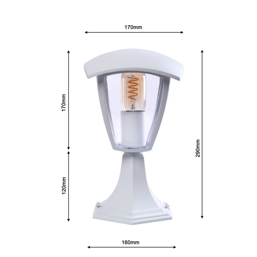 Utomhuslampa FOX 1xE27/40W/230V IP44 vit