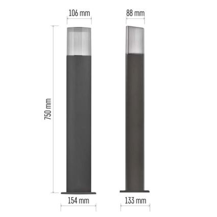 Utomhuslampa LANA 1xE27/25W/230V IP54 75 cm