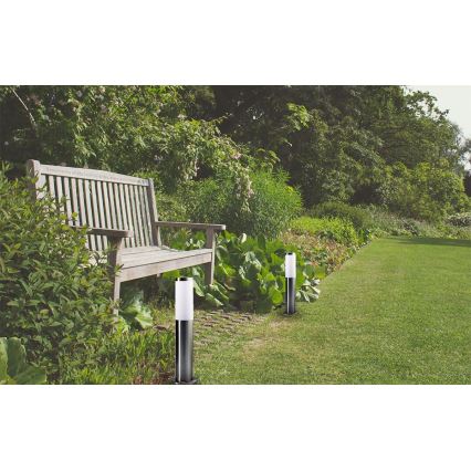 Utomhuslampa LIVIA 1xE27/10W/230V 45 cm IP44 silverfärgad