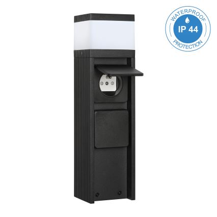 Utomhuslampa med 2 uttag VESPER 1xG9/5W/230V IP44 30 cm svart