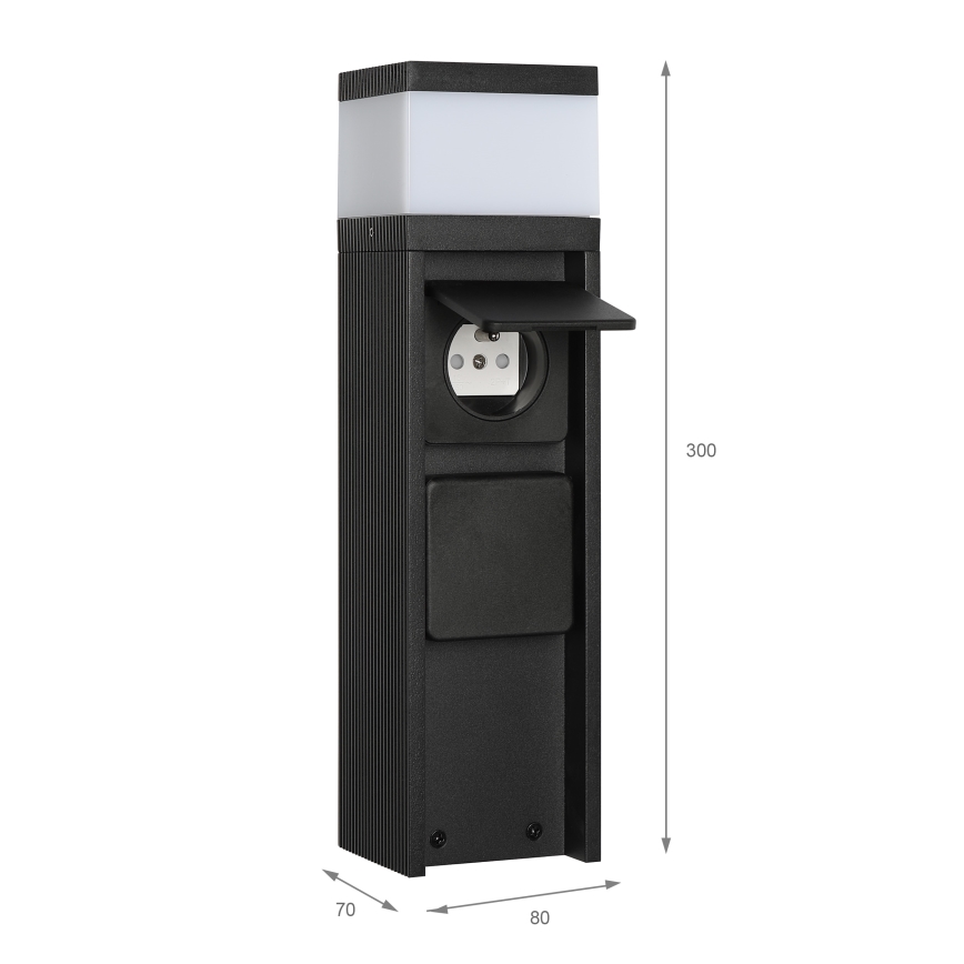 Utomhuslampa med 2 uttag VESPER 1xG9/5W/230V IP44 30 cm svart