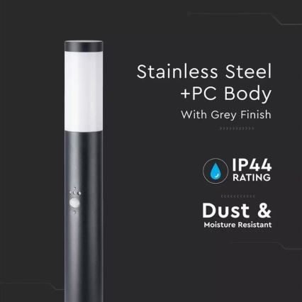 Utomhuslampa med sensor 1xE27/60W/230V IP44 110cm svart