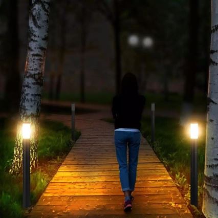 Utomhuslampa med sensor 1xE27/60W/230V IP44 110cm svart