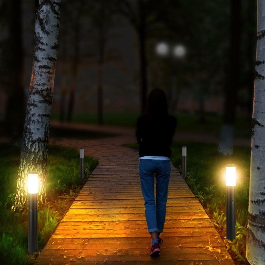 Utomhuslampa med sensor 1xE27/60W/230V IP44 80cm grå