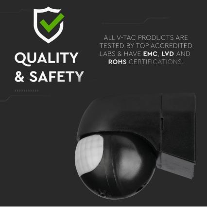 Utomhusbelysning med sensor  230V IP44 svart