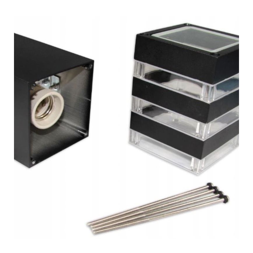 Utomhuslampa med sensor TEKSAS 1xE27/12W/230V IP44 44 cm antracit