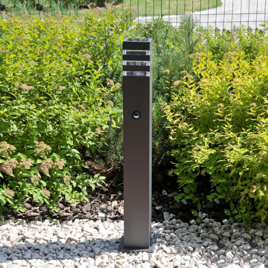 Utomhuslampa med sensor TEKSAS 1xE27/12W/230V IP44 74 cm antracit