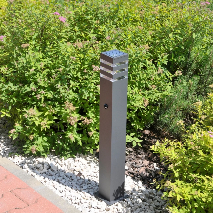 Utomhuslampa med sensor TEKSAS 1xE27/12W/230V IP44 74 cm antracit