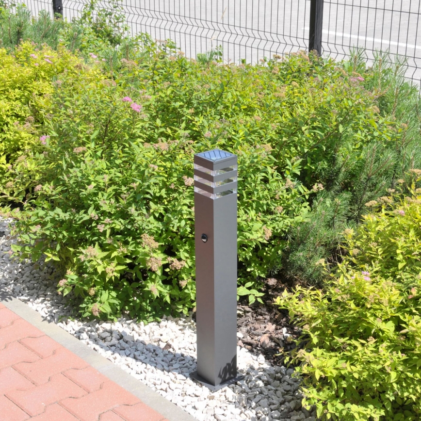 Utomhuslampa med sensor TEKSAS 1xE27/12W/230V IP44 74 cm antracit