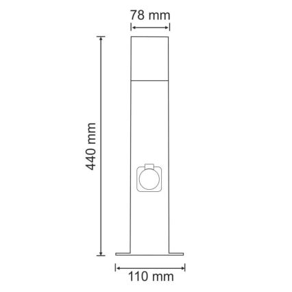 Utomhuslampa med uttag NEW YORK 1xE27/12W/230V IP44 44 cm antracit