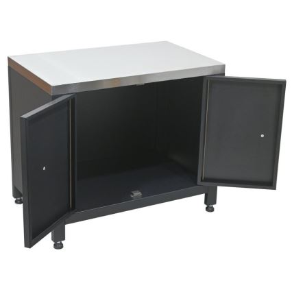 Utomhusmodul: skåp för grill, 80x47x69 cm, svart/rostfritt stål