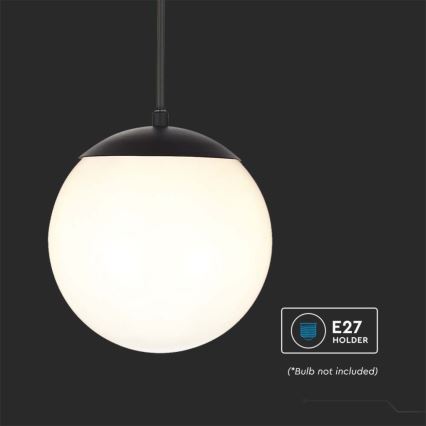 Utomhuspendel med kabel 1xE27/60W/230V Ø20 cm IP44 svart