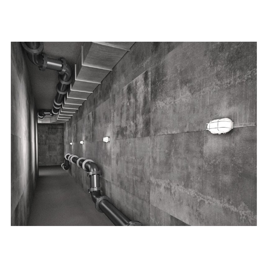 Utomhustaklampa OVAL 1xE27/60W/230V IP44 vit