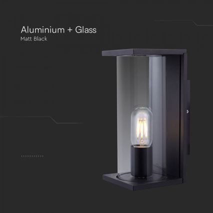 Utomhusväggarmatur 1xE27/60W/230V IP44 svart