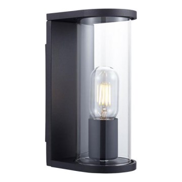 Utomhusvägglampa 1xE27/60W/230V IP44 svart/rökt glas