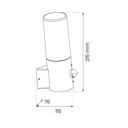 Utomhus vägglampa med rörelsesensor HARLEM 1xE27/60W/230V IP44 svart