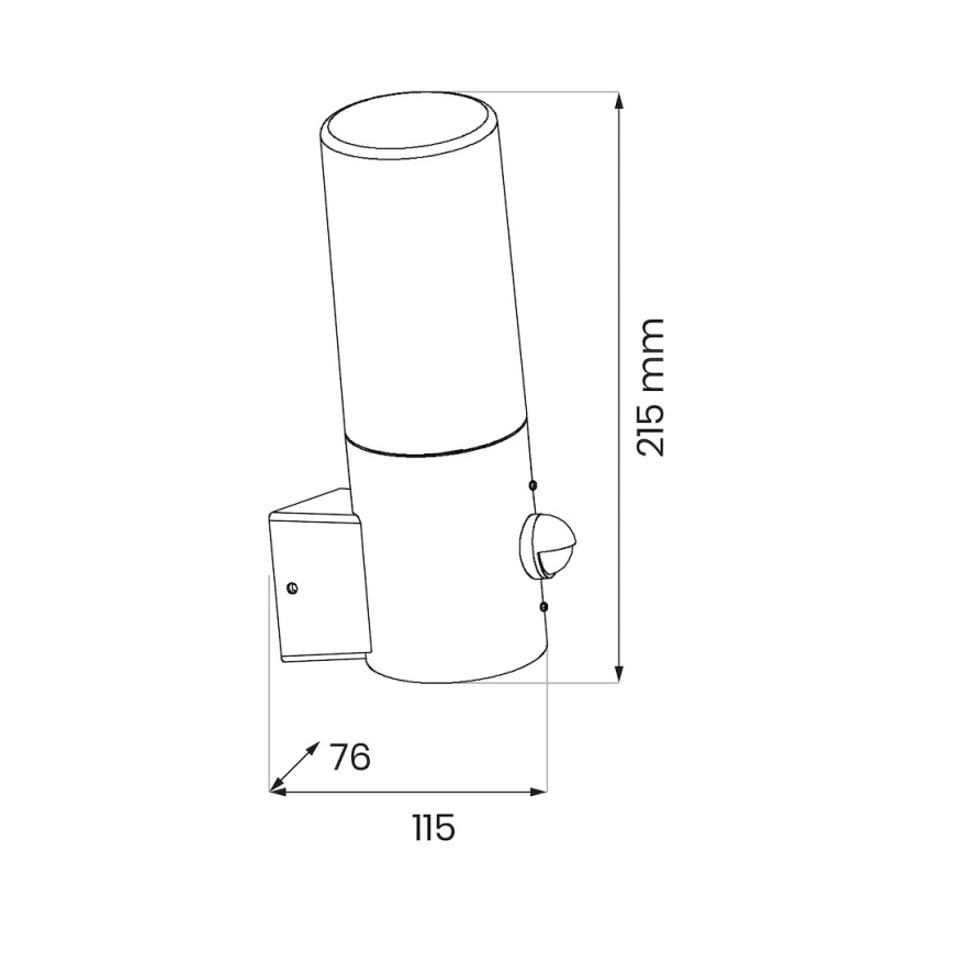 Utomhus vägglampa med rörelsesensor HARLEM 1xE27/60W/230V IP44 svart