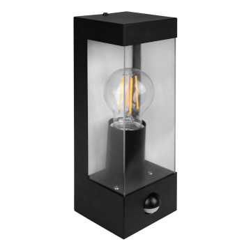 Utomhusvägglampa med rörelse- och skymningssensor 1xE27/15W/230V IP44 svart