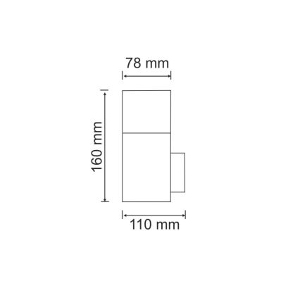 Utomhus vägglampa NEW YORK 1xE27/12W/230V IP44 antracit