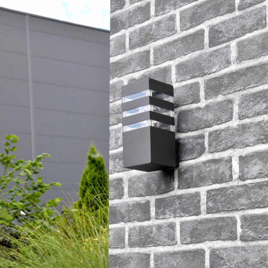 Utomhus vägglampa TEKSAS 1xE27/12W/230V IP44 antracit