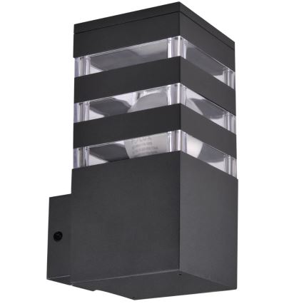 Utomhus vägglampa TEKSAS 1xE27/12W/230V IP44 antracit