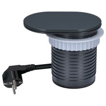 Uttagspelare för bordsskiva 1x230V + USB-A + USB-C svart