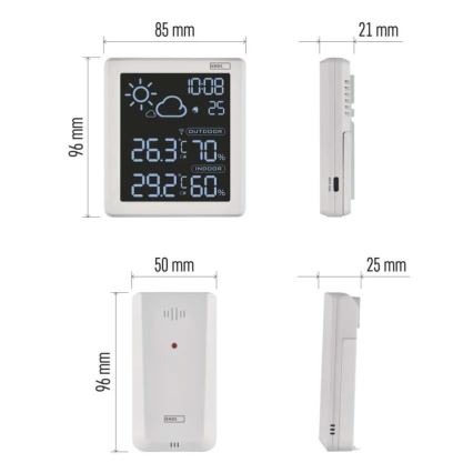 Väderstation 5V 2xAAA + 2xAAA svart