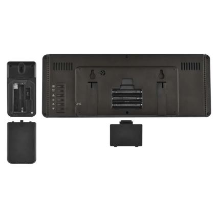 Väderstation med färgad LCD-display och väckarklocka 5V 3xAAA + 2xAA svart