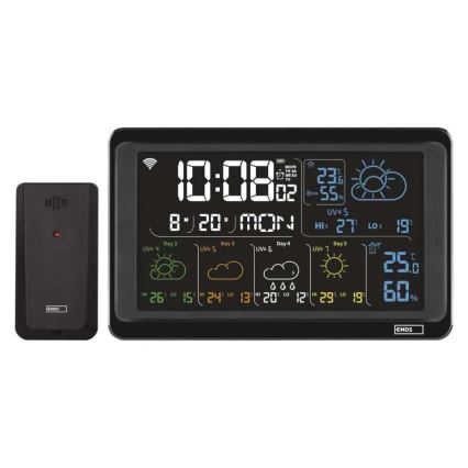 Väderstation med LCD display GoSmart 230V/3xAAA + 2×AAA Wi-Fi Tuya svart