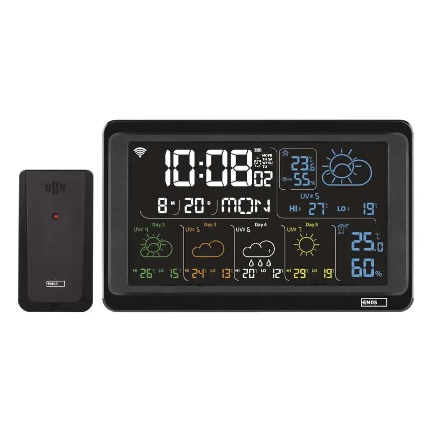 Väderstation med LCD display GoSmart 230V/3xAAA + 2×AAA Wi-Fi Tuya svart