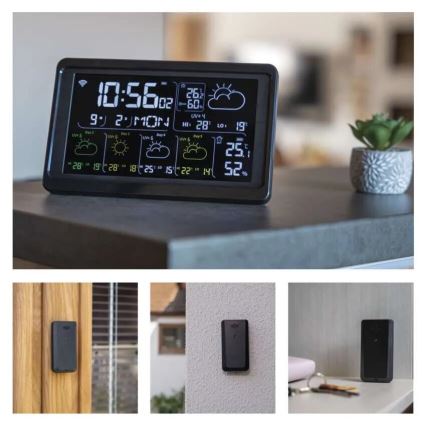 Väderstation med LCD-display GoSmart 230V/3xAAA + 2×AAA Wi-Fi Tuya svart