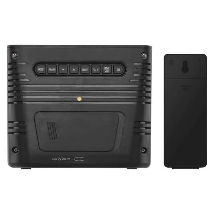 Väderstation med trådlös 5V-laddning, 2xAA + 2xAAA, svart