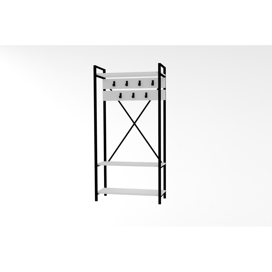 Vägg hatthylla ALFA 180x90 cm vit/svart