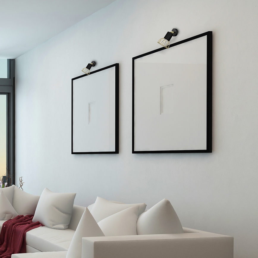 Vägg spotlight  DANTE 1xGU10/25W/230V svart /gyllene