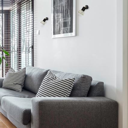 Vägg spotlight  DANTE 1xGU10/25W/230V svart /gyllene