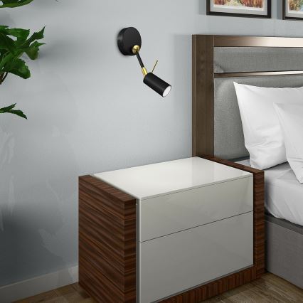Vägg spotlight  IRIS 1xGU10/MR11/40W/230V svart /gold