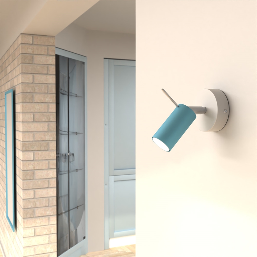 Vägg spotlight PRESTON 1xGU10/40W/230V blå