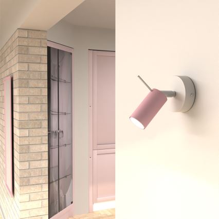 Vägg spotlight  PRESTON 1xGU10/40W/230V rosa