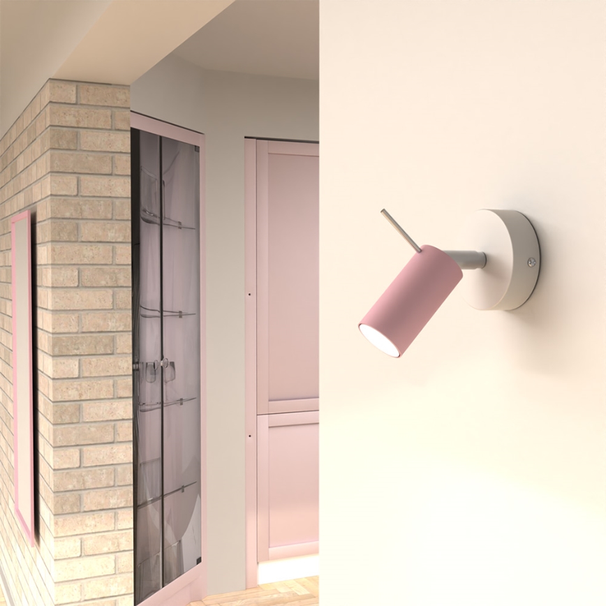 Vägg spotlight  PRESTON 1xGU10/40W/230V rosa