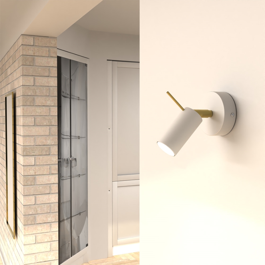 Vägg spotlight  PRESTON 1xGU10/40W/230V vit /gyllene