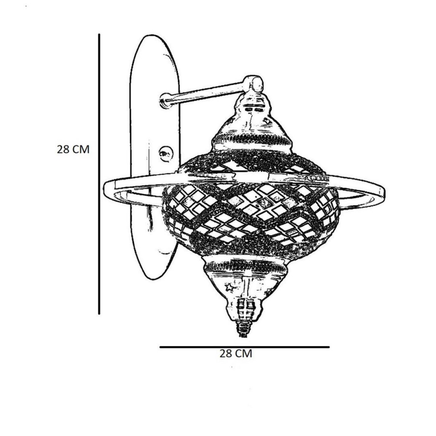 Väggarmatur YENI 1xE27/40W/230V, brons