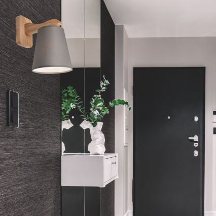 Väggbelysning ANDREA 1xE27/60W/230V ek/grå