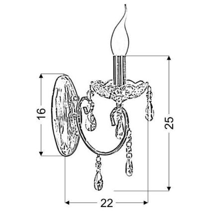 Väggbelysning AURORA 1xE14/40W/230V