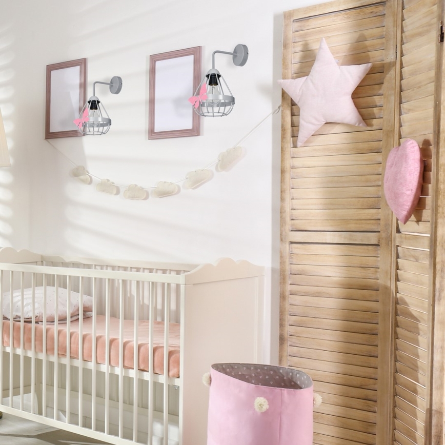 Väggbelysning Barnrum KAGO 1xE27/60W/230V grå