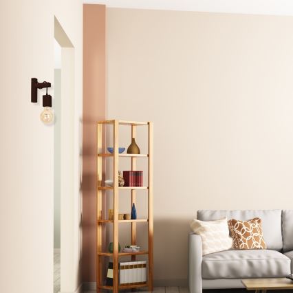 Väggbelysning JACK 1xE27/40W/230V brun trä