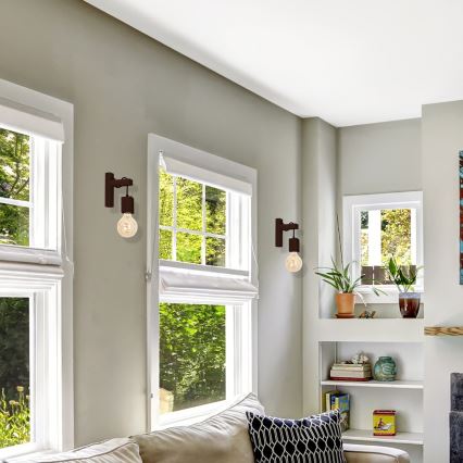 Väggbelysning JACK 1xE27/40W/230V brun trä