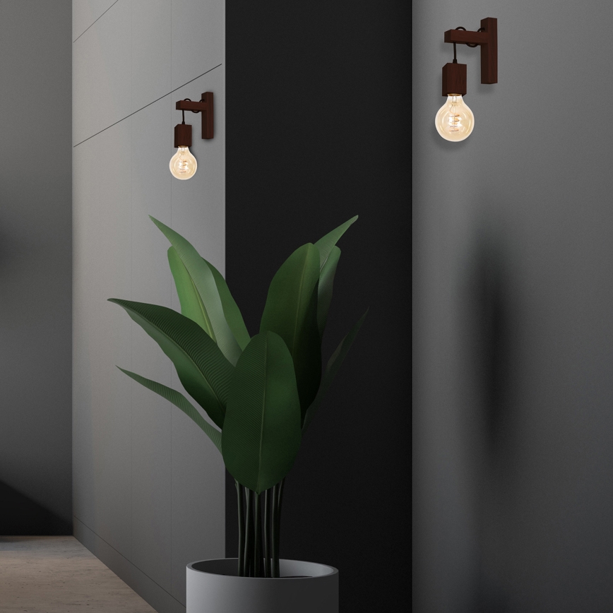 Väggbelysning JACK 1xE27/40W/230V brun trä