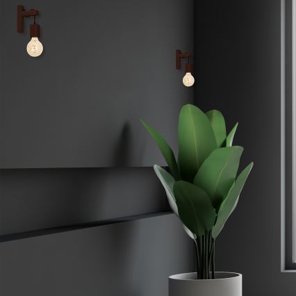 Väggbelysning JACK 1xE27/40W/230V brun trä