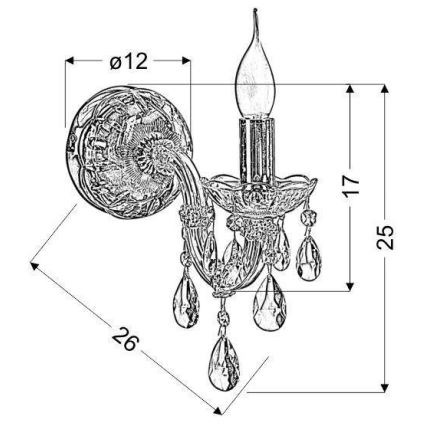 Väggbelysning MARIA TERESA 1xE14/40W/230V